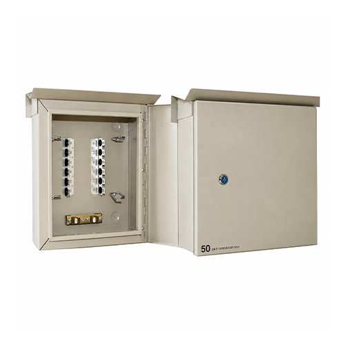Weatherproof-50-pair-metal-telecommunications-distribution-box پست مخابراتی کروز 50 زوج فلزی بارانی - تصویر 1